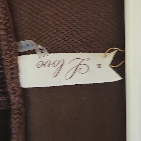 Llove Dark Brown Crushed Velour Open Front Kimono Size Medium - Picture 6 of 10